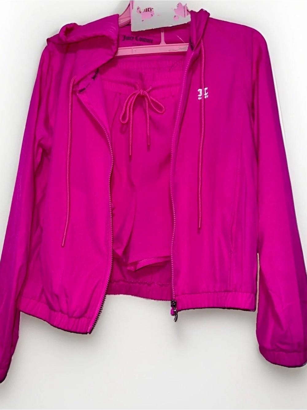 NWT Juicy Couture Sport Hot Pink Jacket And Short Set Women's Size Medium